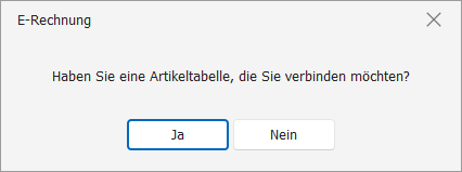 cobra E-Rechnung Artikeltabelle