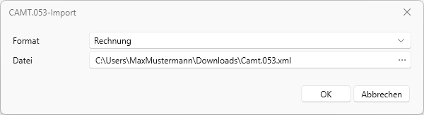 cobra E-Rechnung CAMT Import