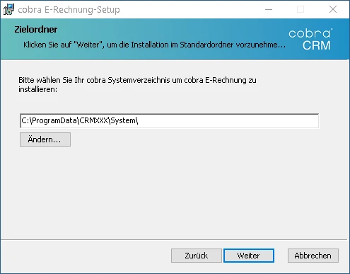 cobra E-Rechnung System Installation